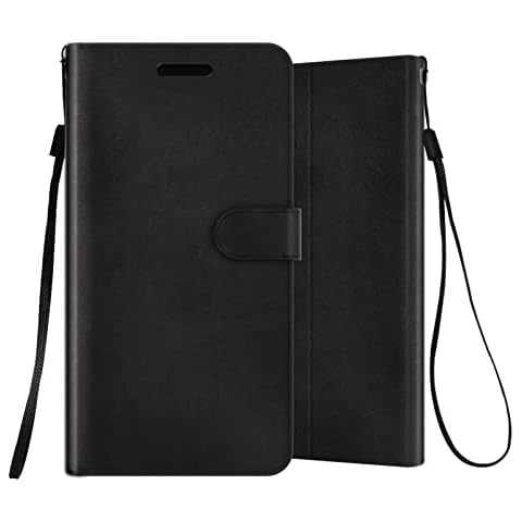 EnCases Cellular Phone Case for Motorola Moto G Stylus 5G 2022, PU Leather Wallet Case with Hand Strap, Stand Feature, Card Pocket Holder, Black Cover