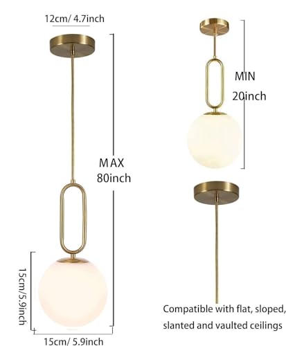 Zitbrox Wireless Pendant Lights Battery Operated Set Of 2,Usb Rechargeable Hanging Light With Remote Timer,Modern Globe Glass Gold Pendant Lighting Fixture For Bedroom Kitchen Island Dining Room thumb #1