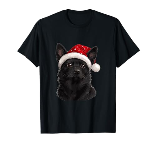 Simpatico cane Schipperke Natale Merry X-mas Graphic Maglietta