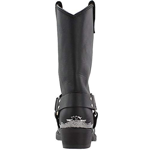 Dingo Mens Chopper Square Toe Casual Boots Mid Calf - Black - Size 11 D_M #TOP2