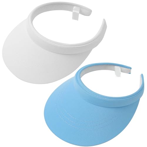 Image of 2 Pack Visor Women Men Sun Hat Clip On Visors Adjustable Sport Wide Brim Cap