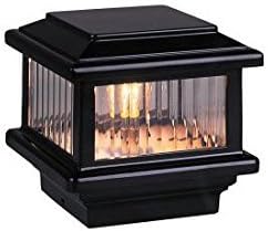 Titan Flat Top Deck Light, Black, Fits 3 1/2" Post, 3 5/8" Actual Opening, 1.6W LED