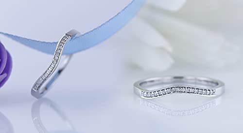 Dazzlingrock Collection Round Gemstone or Diamond Enhancer Guard Curved Style Stackable Wedding Band for Women (0.10 ctw, Clarity I2-I3) in 925 Sterling Silver4