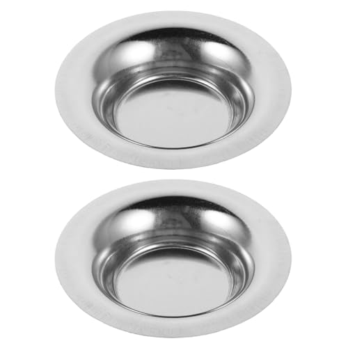 TOYANDONA 2pcs Plat Rond en Acier Inoxydable pour Chauffe-Cire et Huiles Essentielles, Résistant la Chaleur, pour Séances D'aromathérapie et Décoration...