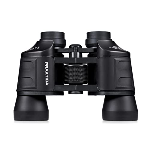 Praktica Falcon 8x40mm Porro Prism Field Black Binoculars - Fully Coated Lenses Sturdy Construction Aluminium Chassis Sharp Clear Image Bird Watching Sailing Hiking Sightseeing Astronomy