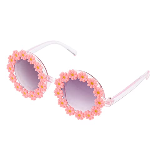 NOLITOY Adorable Sunflower Childrens Sunglasses Pink UV Protection Sunshades for Party Dress Up Photo Props Festival Outdoor Activities