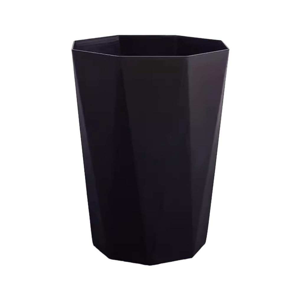 lmoikesz Neat Look Trash Can For Household Waste - Big Opening Antislid Bottom Kitchen Bedroom PP Office Home Easy Access, Black, L