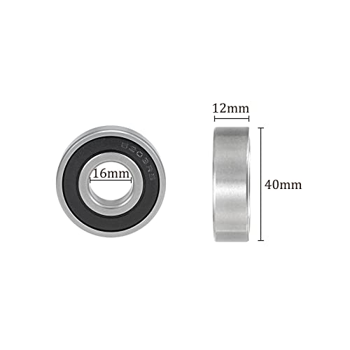 Roulement à billes 16mm boîte de vitesses mécanique acier chrome double étanchéité - 3