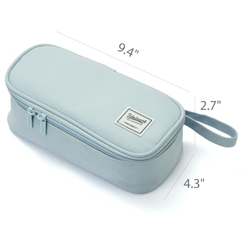 Image of SPACEMATE Pencil Case Pouch Box Bag School Supplies Girls Boys Kids, Cute Preppy Stuff Large Big Capacity Aesthetic Pen Organizer, Back to College Stationary, Powder Blue, Standard Stlye, 1800ml