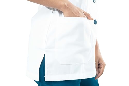 Image of UNIFORM CRAFT Female Nurse Uniform | Hospital Staff, clinics, Home Health, Nurse Uniforms for Women made of Polyester-Cotton (M, White & Jazz Blue)