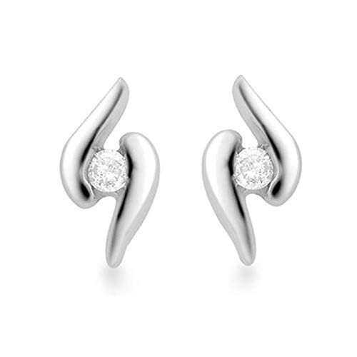 Preisvergleich Produktbild Carissima Gold Damen-Ohrringe 375 9 Karat (375) Weißgold Rundschliff Diamant