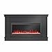Novogratz Waverly 64 Inch Electric Fireplace with Mantel, Replaceable Fireplace Insert Heater, Remote Control, Timer, Color Changing Crystal Ember Flames, For Living Room or Bedroom, Black