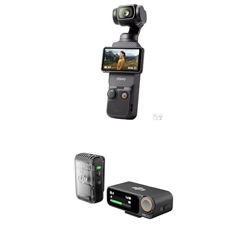 DJI Osmo Pocket 3 Audio Combo With Mic 2 (1 TX + 1 RX), Pocket Gimbal Vlog Camera, 1″ CMOS & 4K/240fps, 3-Axis Stabilization, 2× Lossless Zoom, 107GB Built-in Storage, 2" Rotatable Screen option