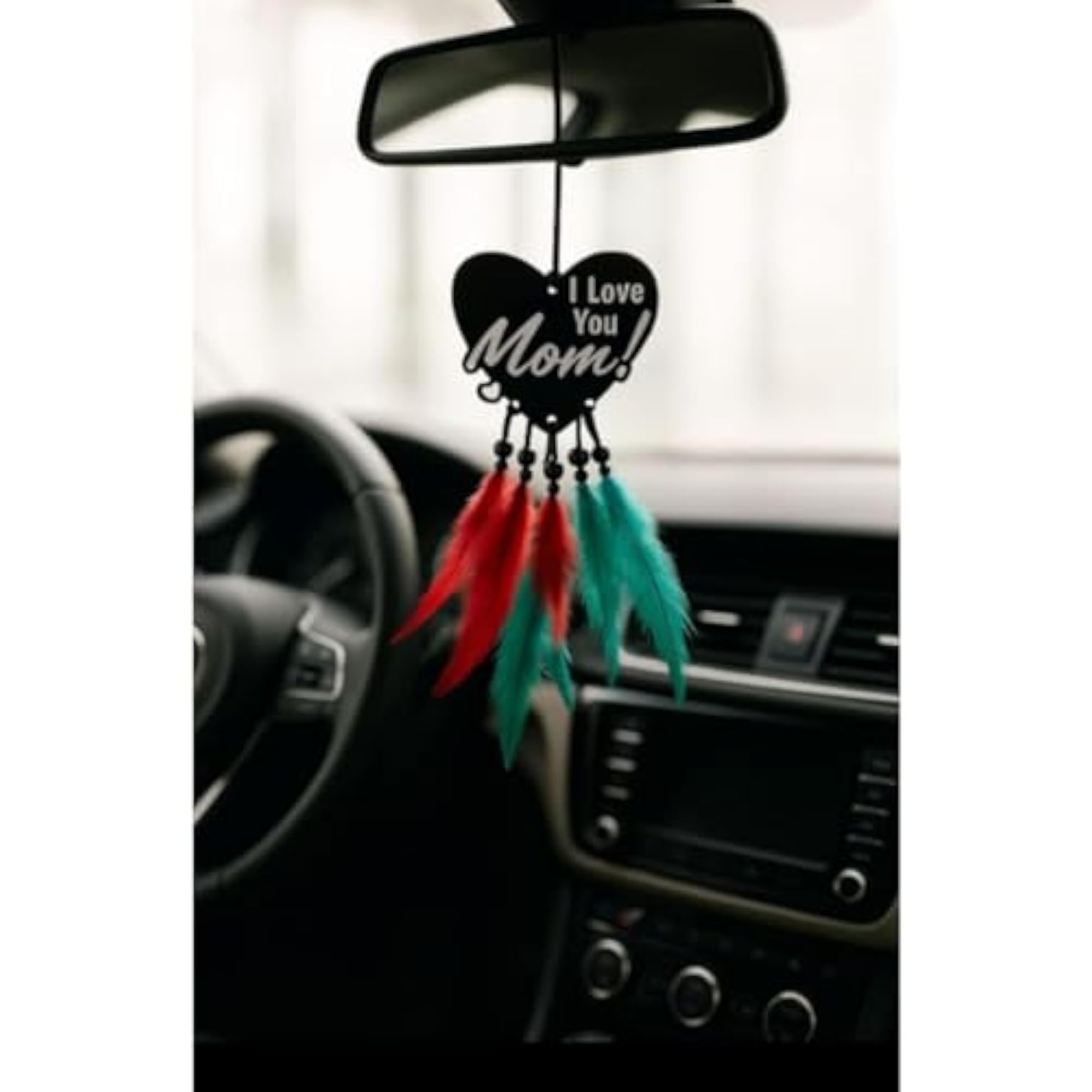 Handmade Feather Dream Catcher for Car Hanging, Boho Decor