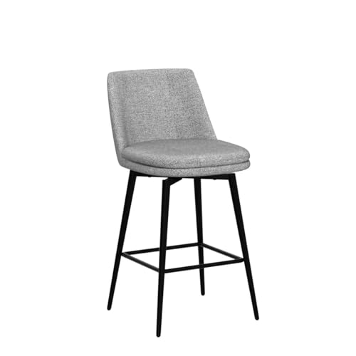 Image of CHITA Swivel Bar Stools, 27.2 inch Counter Height Bar Stools Set of 2, FSC Certified Upholstered Modern Counter Stools, Metal Legs, Fabric, Grey (Multi-Colored)