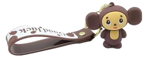 KREATIONS Cheburashka Keychain Cartoon Figure Animal Doll Pendant - Brown, brown, S KREATIONS Cheburashka Keychain Cartoon Figure Animal Doll Pendant - Brown, brown, S