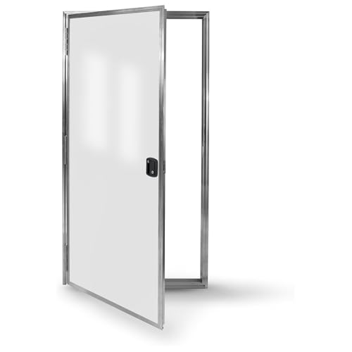 Heavy Duty Cargo Trailer Side Door - .080 Polycore Reinforced Rust-Resistant Aluminum Frame with Lockable RV Flush Lock – Replacement Trailer Door – Custom Color/Silver Frame – Custom Size