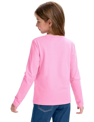 Image of KEREDA Girls Long Sleeve Shirts Cotton T-Shirts Basic Tees for Kids Tops
