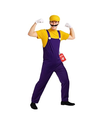 Morph Plumber Brother Yellow Mens Mens Plumber Costume Halloween Costume for Men Halloween Costumes for Adults X-Large