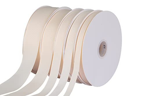 Fondersy 22mmX 91M Solid Grosgrain Ribbon for Gift Wrapping Hair Bows, Parties, Wedding Decoration, Crafts Sewing(Ivory) - Image 4