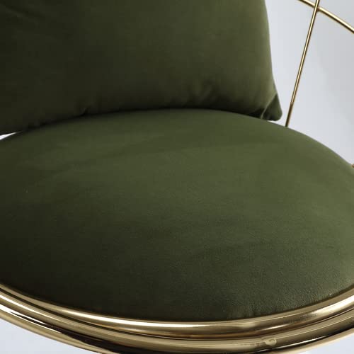 I-Pook Velvet Bar Stools Set Of 2 Adjustable Counter Stools Barstools With Back And Footrest Modern Pure Gold Plated 360 Degree Rotation Bar Chairs For Kitchen Bistro Pub Dining Room, Green #TOP3