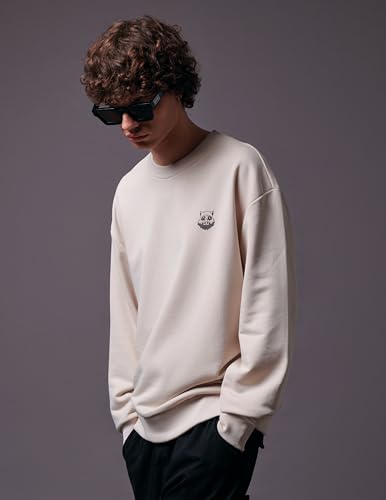 Sudadera Hashibira Inosuke beige unisex ligera y cálida de algodón 3