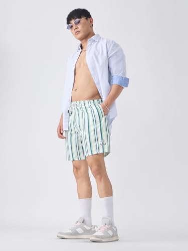 Image of The Souled Store Swin Shorts: Men and Boys Drawstring Waist Polyester Regular Fit Quick-Dry Lightweight Swim Shorts