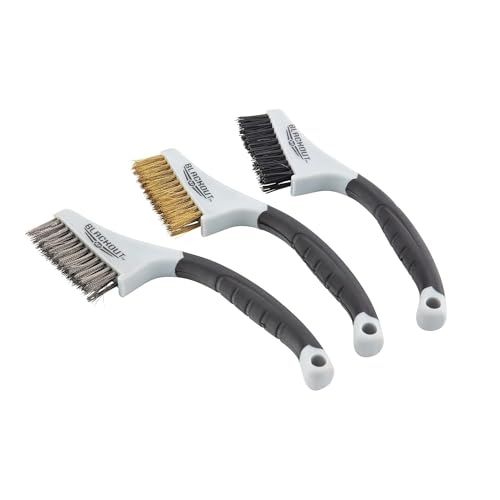 Blackout XP Wire Brush Set / Metal Brush | Nylon, Brass and Stainless Steel Brush for Rust & Paint Removal, 3 Piece Set