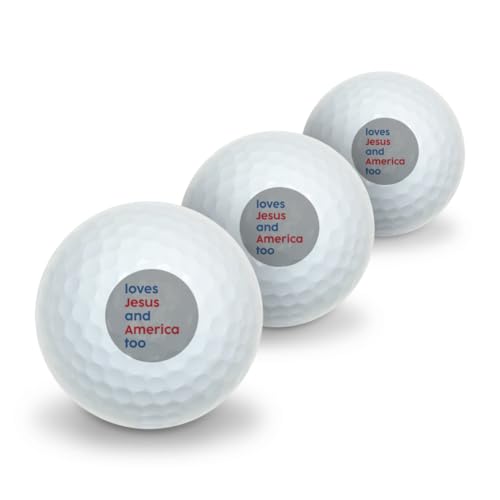 GRAPHICS & MORE Love Jesus and America Too Novelty Golf Balls 3 Pack