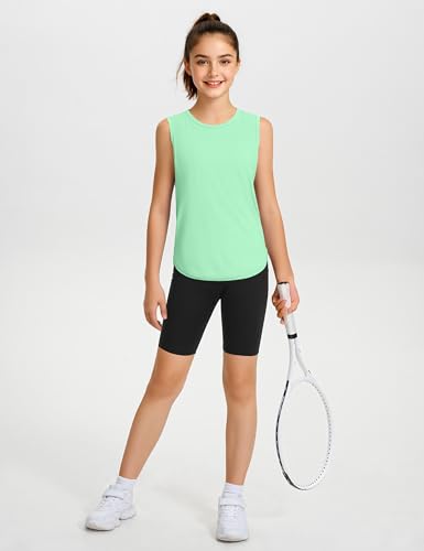 Image of JOCMIC Girls Tank Tops Quick Dry Athletic Sleeveless Shirts UPF50+ | Lightweight, Breathable, Sleeveless, Loose Fit, Crew Neck, Moisture Wicking, Stretchy, Soft, Tennis, Running