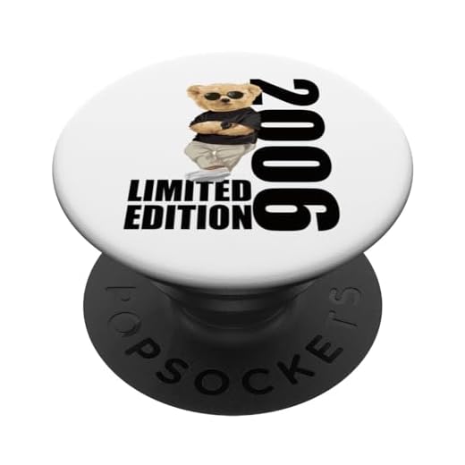 Edición limitada 2006 Oso Cumpleaños 2006 Vintage 2006 PopSockets PopGrip Intercambiable