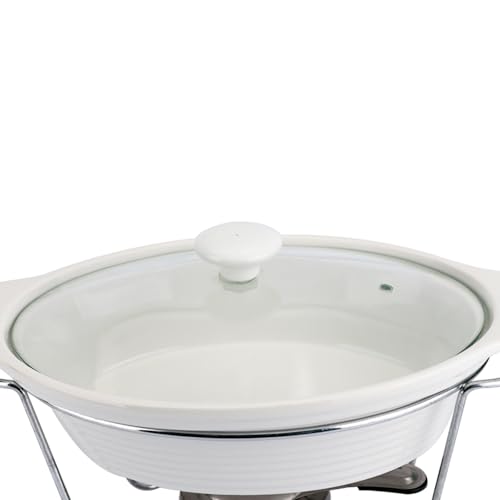 Rechaud oval em porcelana com queimador 1,5L L35xP21,5xA21,5cm