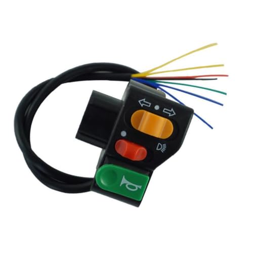 Commutateur guidon moto 3 en 1 robuste pour phare clignotant