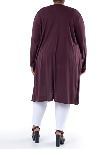 Wright's Women's Plus Size Jersey Duster Cardigan2
