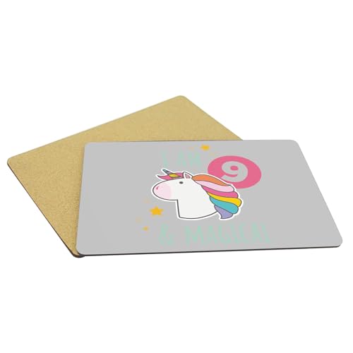 Napperons gris licorne pour table enfant faciles à nettoyer