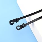 Gosknor 200pcs 11.8in Cable noir avec trou à vis, fixations en nylon lourd pour fils autoportant & Gestion de câble extérieur, Organisation, Bundling