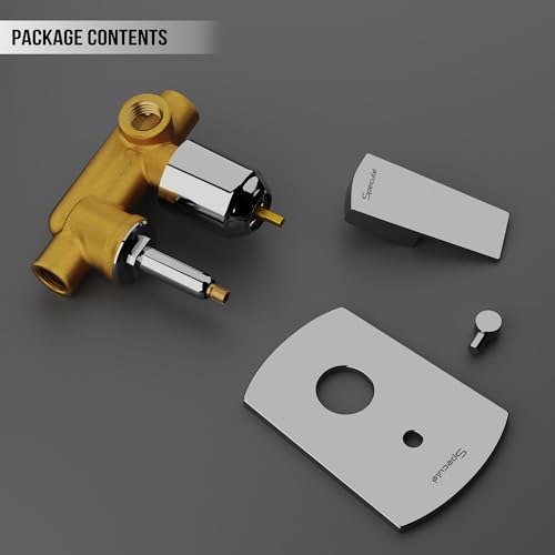 Image of Cube, Brass Concealed Body | High Flow Diverter with Exposed Part Kit | Chrome Finish Bathroom Shower System | Premium Mixer for Modern Bathroom Setup