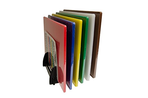 6X Colour Coded Chopping Boards Set with Rack and Wall Chart