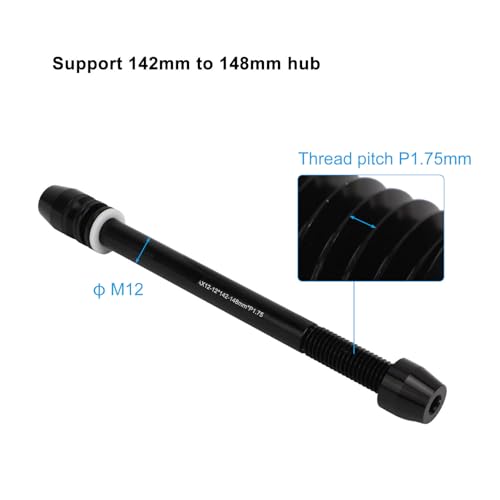 Axe traversant de vélo 142 mm 148 mm facile à assembler sur support