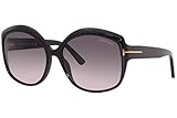 lunettes de soleil pour femme tom ford  Tom Ford Lunettes de Soleil CHIARA-02 FT 0919 Shiny Black/Grey Shaded 60/17/135 femme