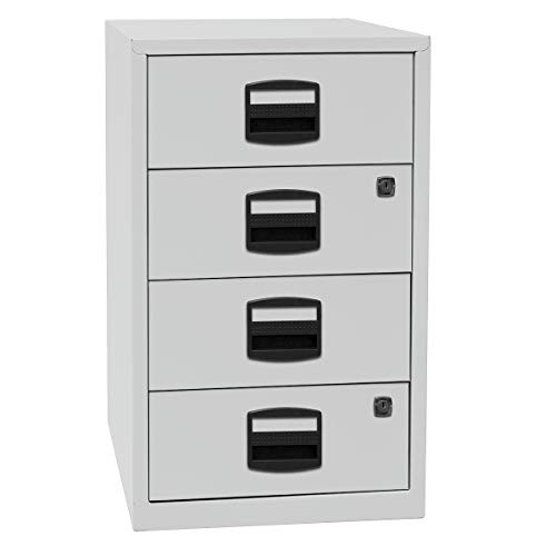 PFA - Cassettiera a 4 cassetti in Metallo 645 Chiaro 40 x 41.3 x 67.2 cm grigio