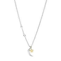 Fossil Sterling Two Tone Necklace JFS00432998