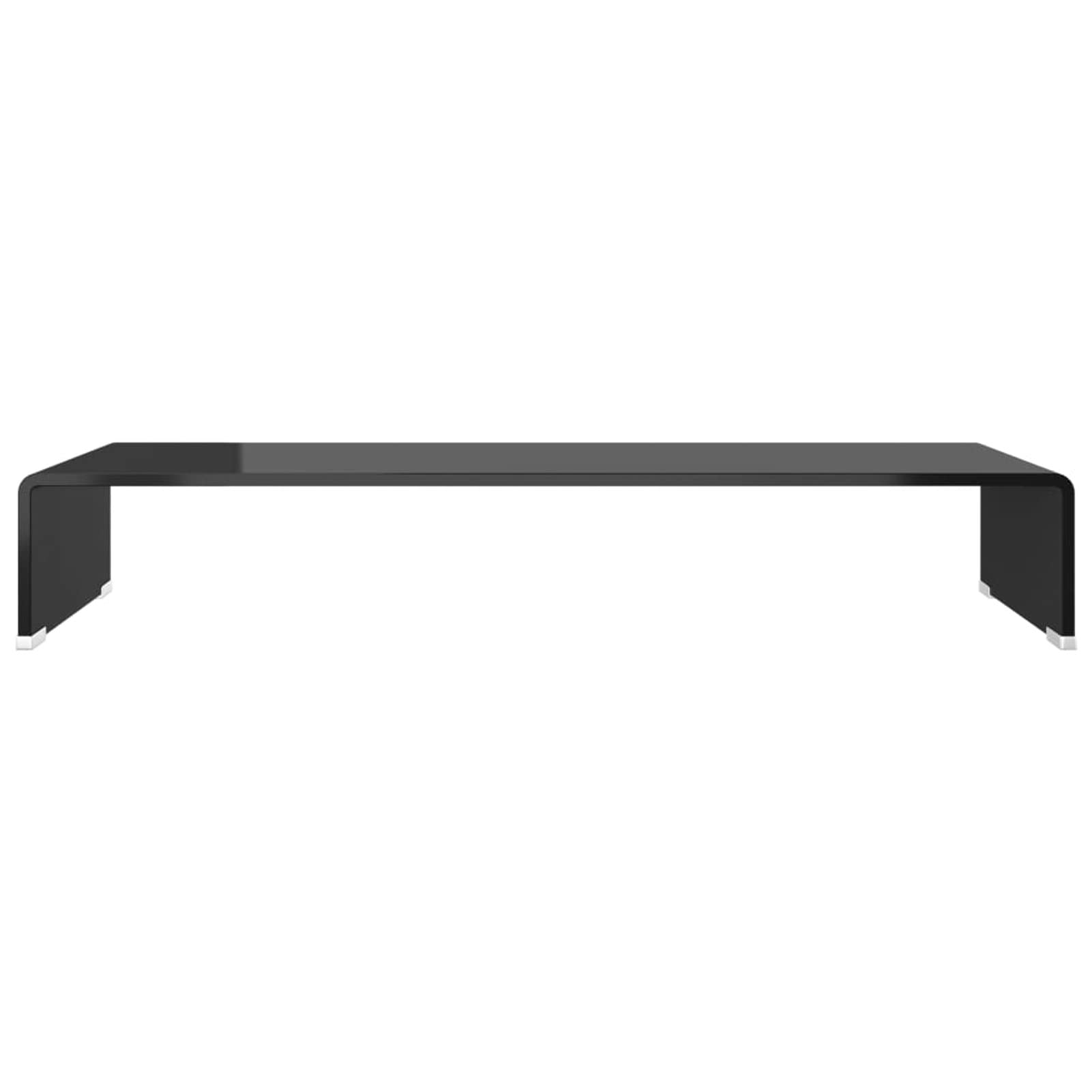 Homgoday Supporto per TV / Monitor Riser Vetro Nero 80x30x13 cm, Supporto da scrivania per Monitor Riser, Espositore per Laptop e Monitor