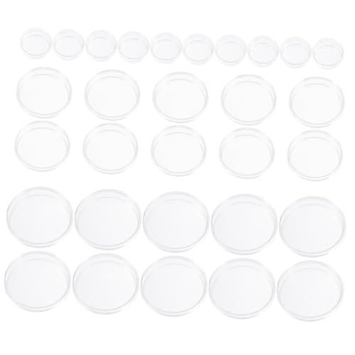 FUNOMOCYA 30pcs Vessel Laboratory Petri Dish Culture Petri Dishes Petri Dish for Culture Yeast Petri Dish with Lids Transparent Petri Dishes Petri Dish Plastic