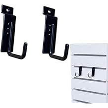 2 Pcs Slatwall Hooks J Shape Heavy Duty Hook Hangers for Display Slatboard Wall Accessories Hardware Hanging Garment Hook for Slate Panel Black 3.25 Inch