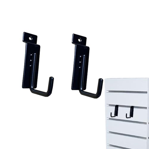 ZGGAZCA 2 Pcs Slatwall Hooks J Shape Heavy Duty Hook Hangers for Display Slatboard Wall Accessories Hardware Hanging Garment Hook for Slate Panel Black 3.25 Inch