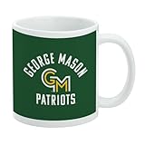 George Mason University Patriots Logo Ceramic Coffee Mug, Novelty Gift Mugs for Coffee, Tea and Hot Drinks, 11oz, White
