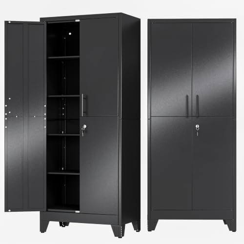 71" Metal Garage Storage Cabinet with Locking Doors