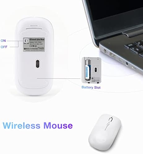 Portable Wireless Keyboard, AIMMIE Rechargeable10 Ultra Slim Universal Tablet Keyboard with Wireless Mouse, Small Wireless Bluetooth Keyboard for iOS/Android/Windows Tablets, Laptops, PC, Phones