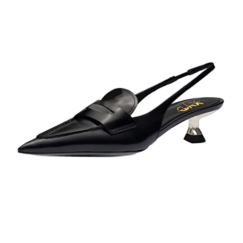 XYD Modern Chic Pointed Toe Sandals Pumps for Women Slingback Low Heels (3CM) Kitten Ladies' Office Event Party Shoes2